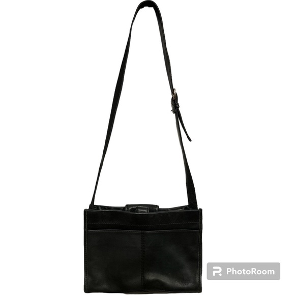 VINTAGE FOSSIL BLACK LEATHER UPCYCLED PAINTED BAG - Picture 3 of 14